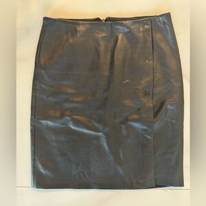 Laundry By Shelli Segal Black Leather Pencil Skirt